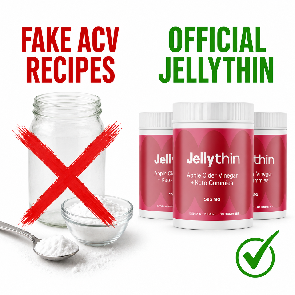 Fake ACV Recipes vs Official JellyThin