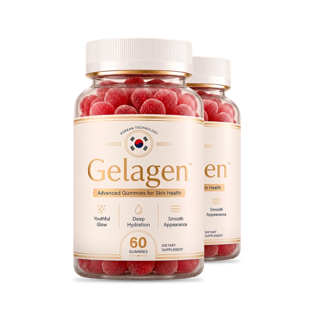 Two bottles of Gelagen gummies for a 60-day supply
