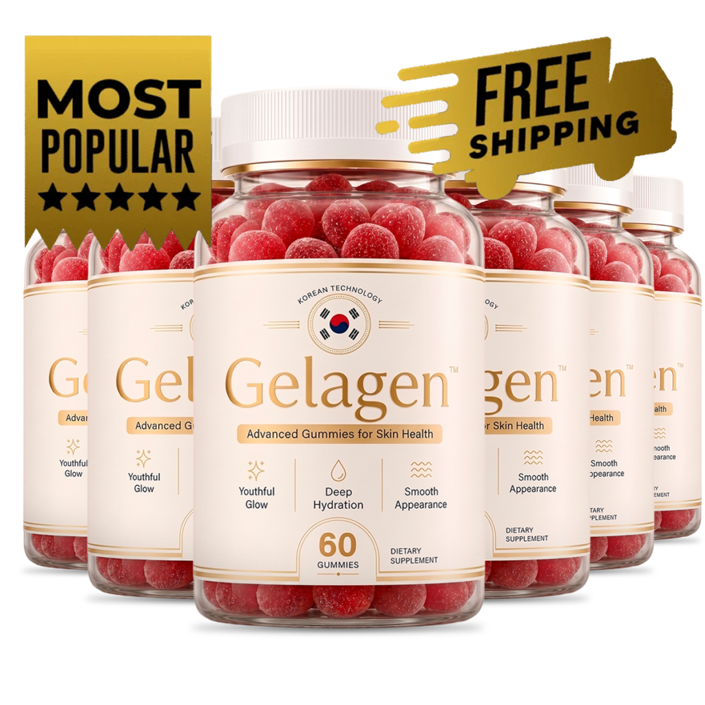 Six bottles of Gelagen gummies with free US shipping
